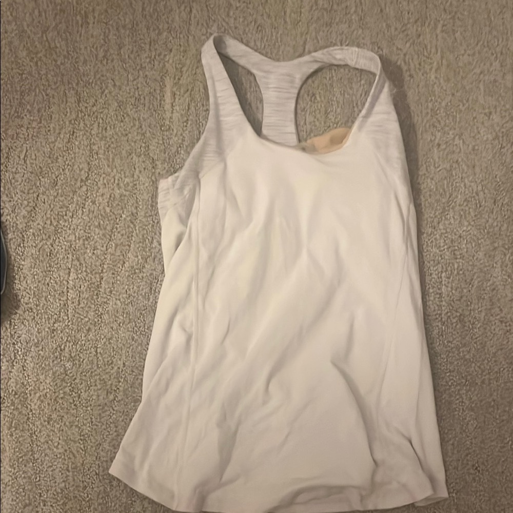 Lululemon Athletica White Racerback Tank Top